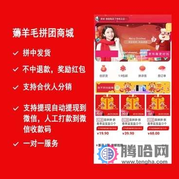 薅羊毛拼团商城小程序V1.6.4+前端-